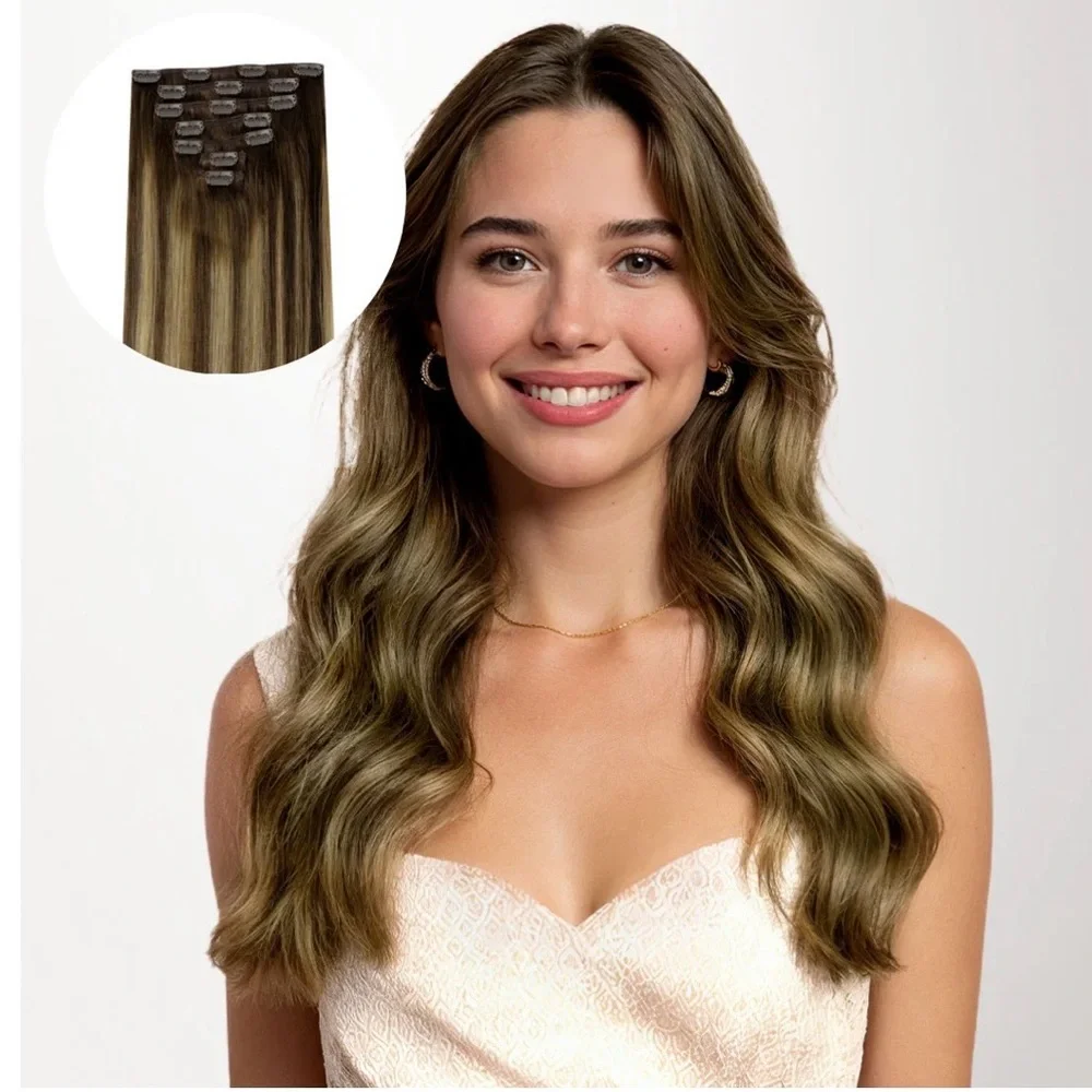 Goo Goo Hair Extensions Caramel Blonde Balayage Clip in Extensions 16” new - Picture 1 of 6